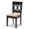 Baxton Studio Lenoir Sand Upholstered Espresso Brown Finished Wood Dining Chair, PK4 153-9399 - alternate 4